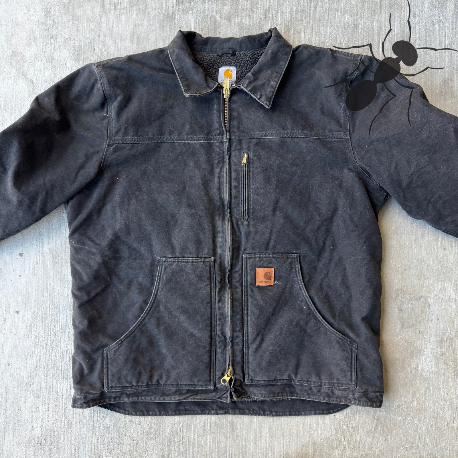 Carhartt C61 black chore work wear jacket thumbnail 3