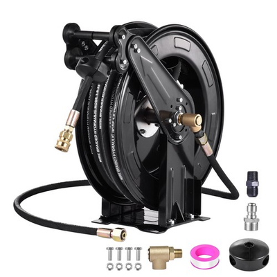#ad #ad Retractable Power Pressure Washer Hose Reel 3 8quot; x 50 ft 4000PSI Hotamp;Cold Water $87.35