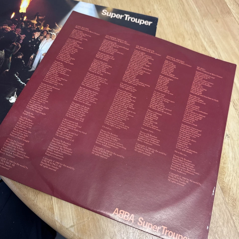 ABBA - SUPER TROUPER - VINYL LP RECORD - 1980 - EPIC - S EPC 10022 - Image 4 of 4
