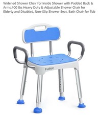 Widened Shower Chair Shower with Padded Back  Arms,400 lbs Heavy Duty