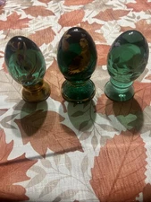 Lot Of 3 Fenton limited edition Hand painted Eggs. Artist In picture.