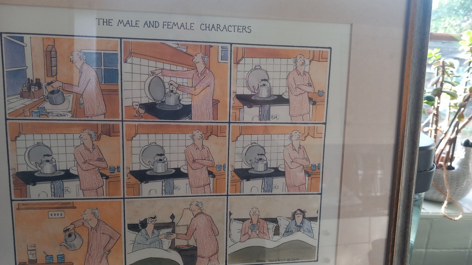 annie tempest print limited edition 838/1000 making the coffee the male female