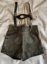 Vintage Child's Lederhosen with leather suspenders Suede / Leather