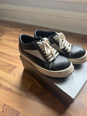 Rick Owens Mountain F/W 22 Black White Leather Sneakers Men's 8.5