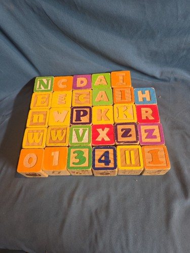 Classic Wooden Alphabet ABC Blocks Set 29pcs Letter Learning Toy for Toddlers