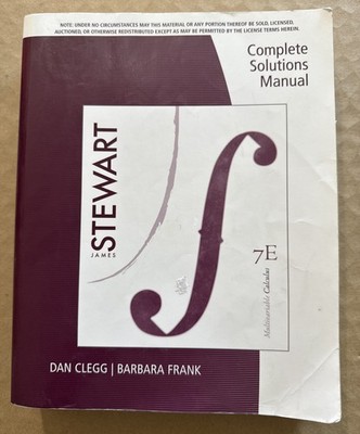 Complete Solutions Manual for Stewart Multivariable Calculus 7th Ed Clegg Frank