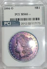 1884-O Gem Morgan Dollar  MONSTER TONING Toned PCI ms65+