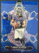 2024 Panini Mosaic Lamar Jackson Baltimore Ravens Blue Sparkle Prizm /96 #15