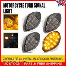 4x Smoke Flush Mount Motorcycle 9 LED Turn Signals Light Blinker Amber Indicator