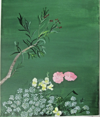 Leinwand 40x50 cm mit Gemälde, auch zum Übermalen oder Weitermalen