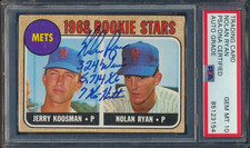 1968 TOPPS BASEBALL #177 NOLAN RYAN RC PSA/DNA AUTO 10 GEM HOF w/INSCRIPTIONS