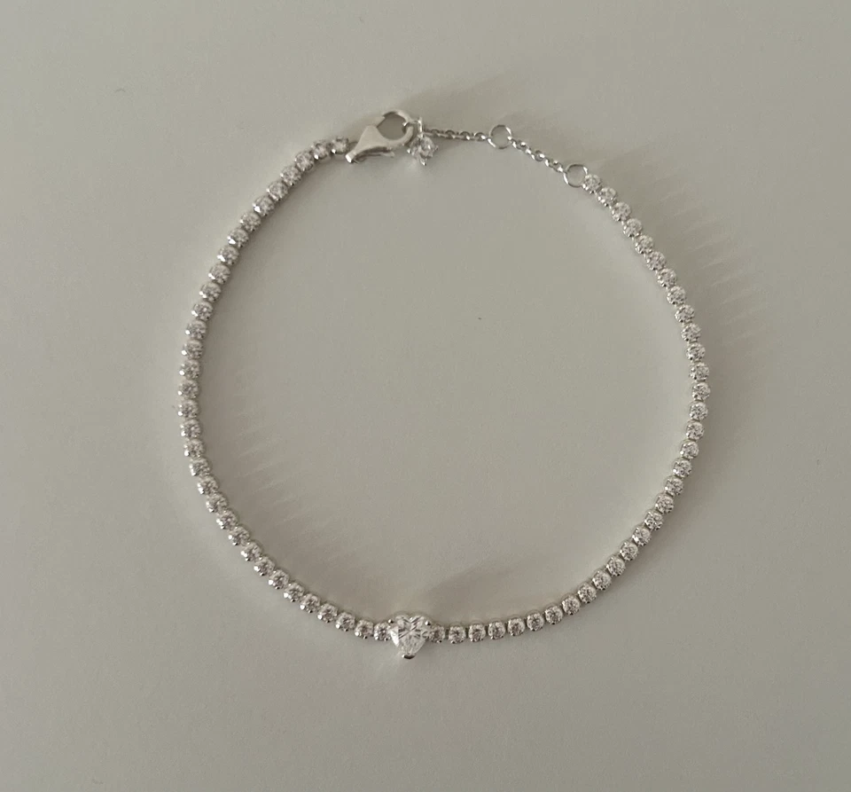 Pandora Funkelndes Herz Tennisarmband Sterling Silber