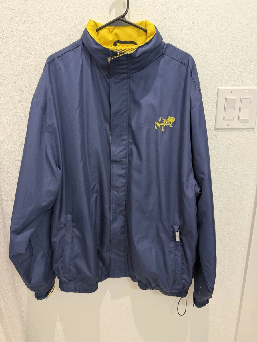 Veste Homme Guy Harvey Taille L, Bleue, Zip Full, Broderie Poissons, Vintage Y2K