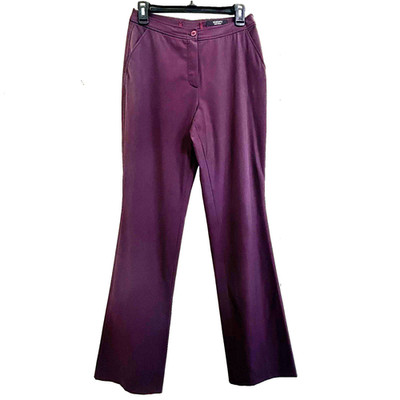 Viventy Bernd Berger Plum Purple Flare Pants Size 6 Tall with Pockets Nylon