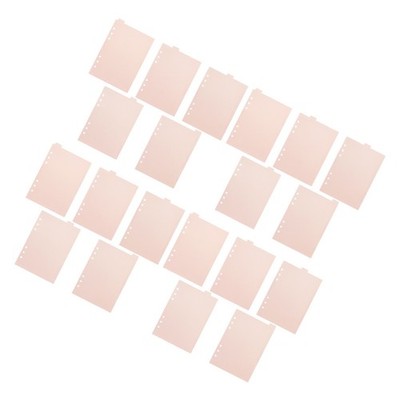 20Sheet Binder Dividers: Tab Index Dividers for 6 Ring Binder - A5 Paper