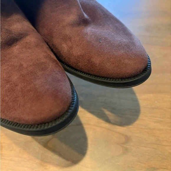 $298 Sundance Sandrine Botas Hasta la Rodilla Cuero Gamuza Media Mixta 38 EE. UU. 8 Marrón Foto 2 de 4