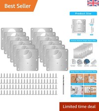 Complete Hinge Repair Kit: 12 Plates, 80 Screws, and Drill Bit for Home Use