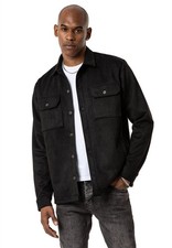 Redbridge Mens Shirt Suede Look Casual Shirt Premium With Pockets