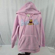Disney Winnie the Pooh Pink Fleece Hoodie Spoil Me Logo Large Embroidered