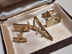 Vintage Shields Fifth Avenue Cufflinks & Tie Bar in Satin-lined Case — photo 3