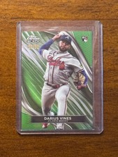 2024 Topps Chrome Black Darius Vines #24 RC Green /99 Atlanta Braves