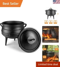 6 Quart Pre-Seasoned Cast Iron Cauldron – Perfect for Camping & Outdoor Cooking