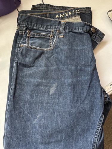 Jeans American Eagle Hombre 36x32 Azul Original Recto Lavado Oscuro - Imagen 4 de 5