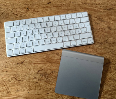 Apple Magic Keyboard + Magic Trackpad Set QWERTZ Deutsch Weiß/Silber Alu