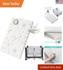 Baby Pack and Play Mattress 38x26 Waterproof Cover Breathable Foam Safe