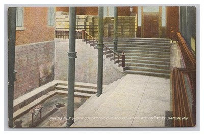 Postcard Indiana West Baden Springs Hotel Interior Famous No 7 Atrium Dome Area