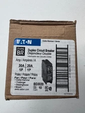 (Box of 10) Eaton BD3020 30A/20A Tandem Circuit Breaker