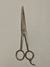 Vintage Silver Scissors - Made In USA - 8 Inch Haircutting Professional Shears