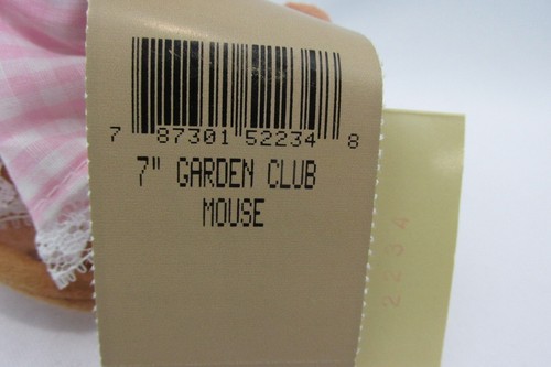 1995 Annalee 7" Garden Cub Mouse w/Basket & Bonnet Closed Eyes MADE IN USA Tag - Picture 5 of 9