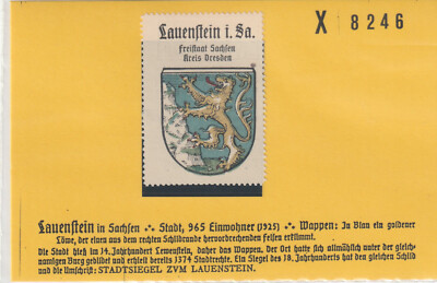 Reklamemarke Wappen von Lauenstein / Sachsen (W328)