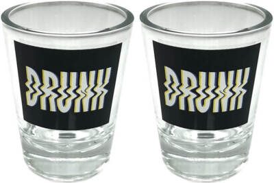 Drunk - 2oz Novelty Shot Glass - 2 Piece Set