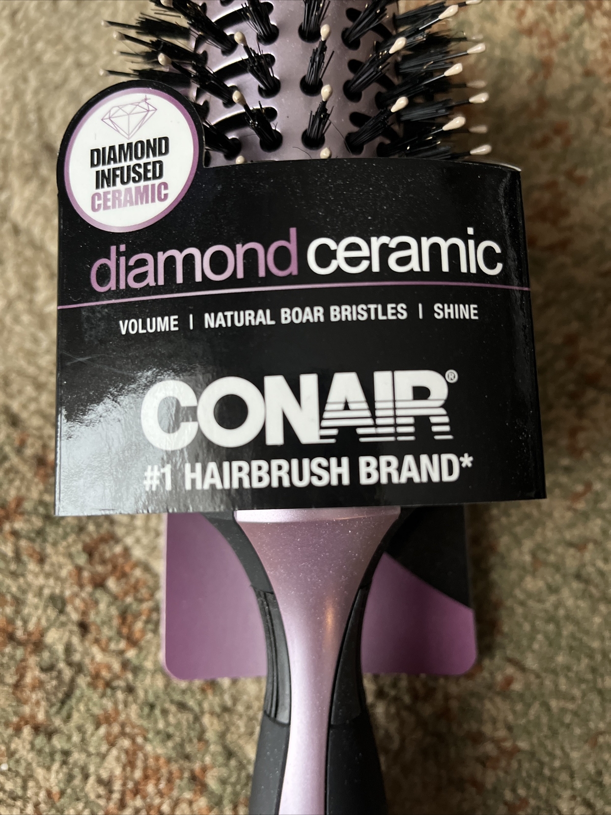 CONAIR Diamond Ceramic Volume & Shine Round Brush For Medium To Long
