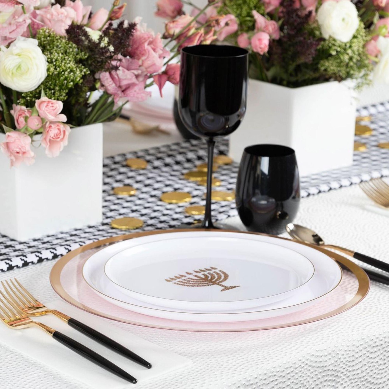 [10pcs] 12oz Fancy Plastic Black Wine Glasses Unbreakable for all