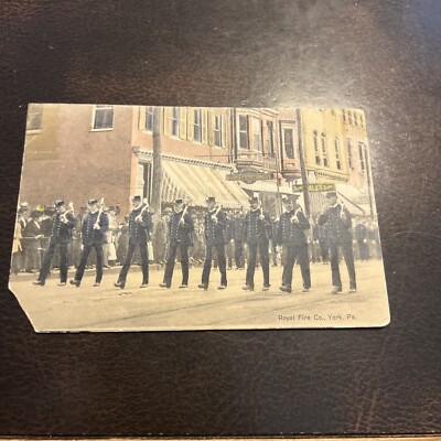 Vintage Postcard RPPC York, Pennsylvania (PA) Fire Dept. Vigilant Firemen & Axes