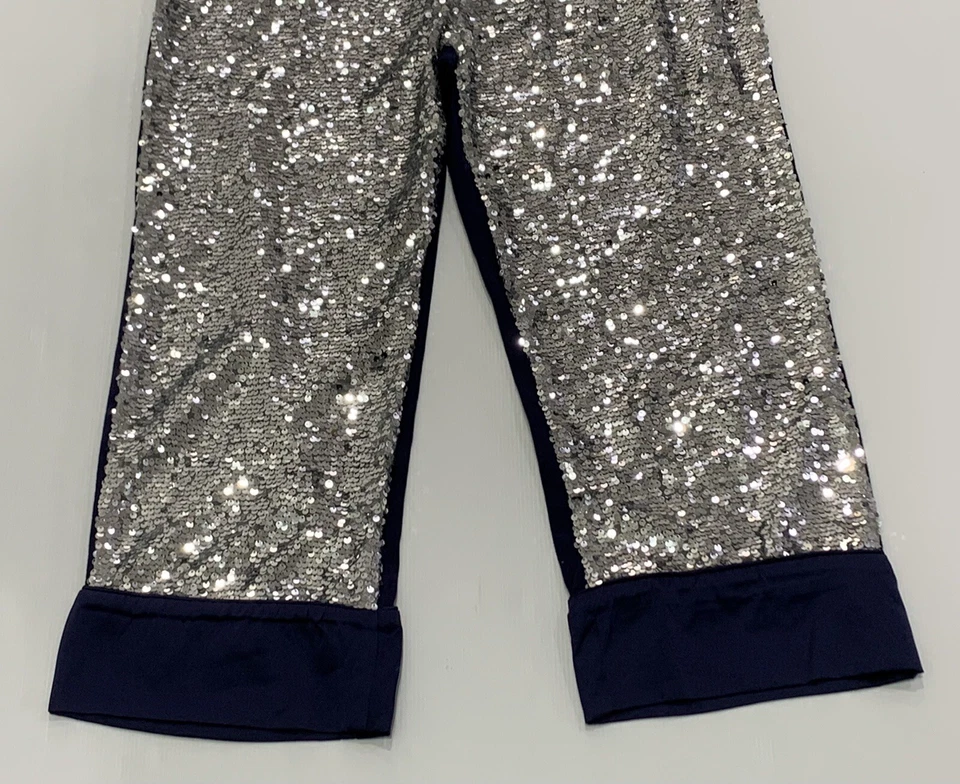 Ladies Size S PETER ALEXANDER NAVY SILVER SPARKLE SEQUIN Pj Sleep Pants  $99.95 - image 3 of 4