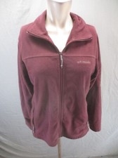 Columbia Size M Womens Burgundy Full Zip Stand Collar Pocket Athletic Jacket 812