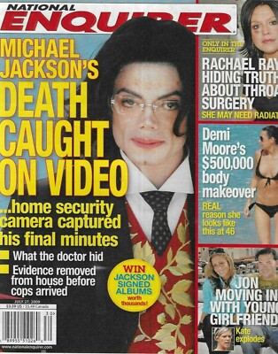 National Enquirer Magazine Michael Jackson Rachael Ray Demi Moore Jon Gosselin