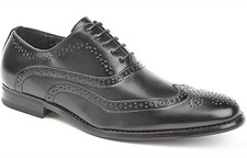 Image of Leather Lined Wedding Brogues Lace Up Formal Oxford Shoes
