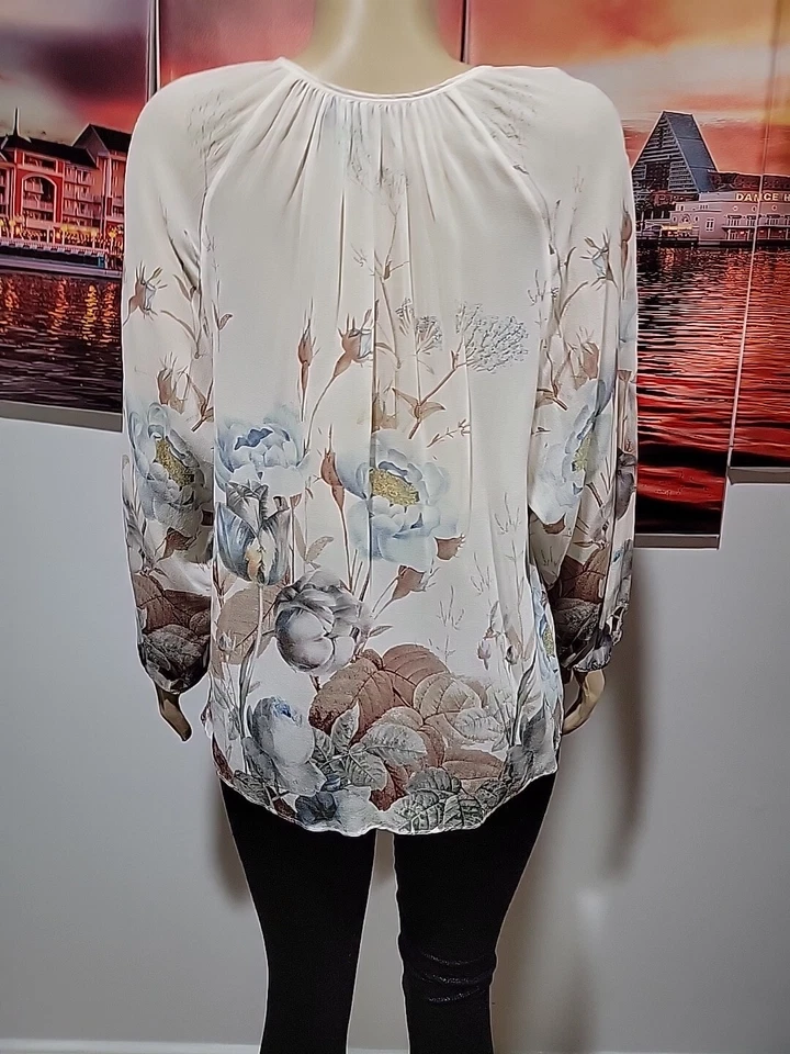 Massimo Dutti Silk Floral US 8 Women's Top Tunic Blouse #C - Image 4 of 4