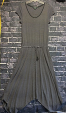 Lauren Ralph Lauren LRL Dress Womens Medium Black White Striped Adjustable Waist