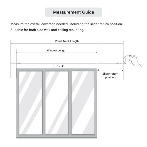 Embelished Snow 3 to 6 Panel Single Rail Panel Track, Panel width 23.5" - Picture 6 of 10