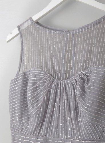 BNWT BHS 8 Juliet Silver Grey Short yolk top sequin Bridesmaid Dress - Foto 2 di 8