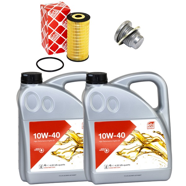 MotoröL Set Febi SAE 10W-40 8 Liter + ÖLfilter + Schraube FüR Opel Vivaro Kasten-image