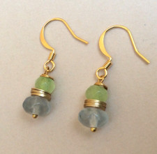 New Natural Aquamarine Peridot Gold Filled Sundance Charm Artisan Earrings