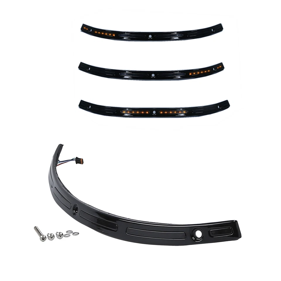 Borde de parabrisas con luz LED negro apto para Harley Touring Tri Street Glide 14-23 Foto 2 de 4