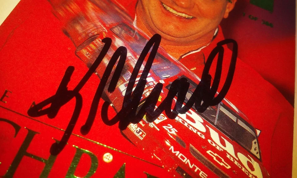 Ken Schrader Autographed Emerald Proof VIP Press Pass 1995 Budweiser Nascar Card - Image 2 of 4